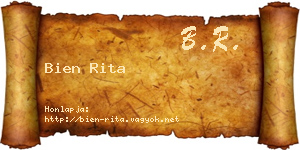 Bien Rita névjegykártya